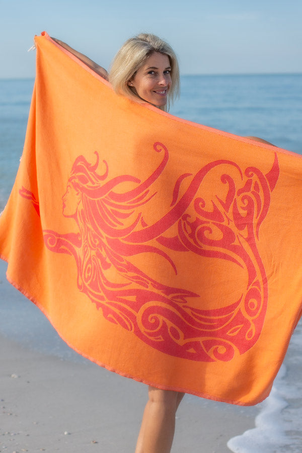 Mermaid Orange - Turkish Towel