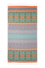Aztec Pattern Orange Turkish Towel