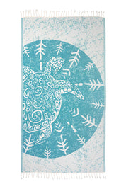 Sea Turtle Turkish Towel - Turquoise