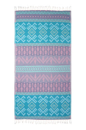 Aztec Pattern Rose Pale Turkish Towel
