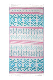 Aztec Pattern Rose Pale Turkish Towel
