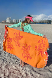 Crabs Orange - Turkish Towel