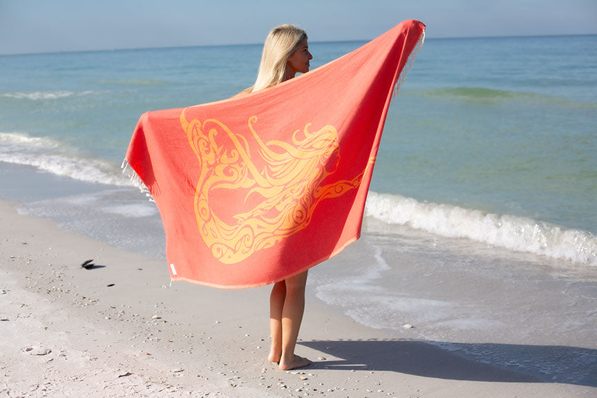 Mermaid Orange - Turkish Towel