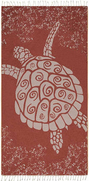 Galapagos Turtle Turkish Towel - Terracotta - Sun Drunk
