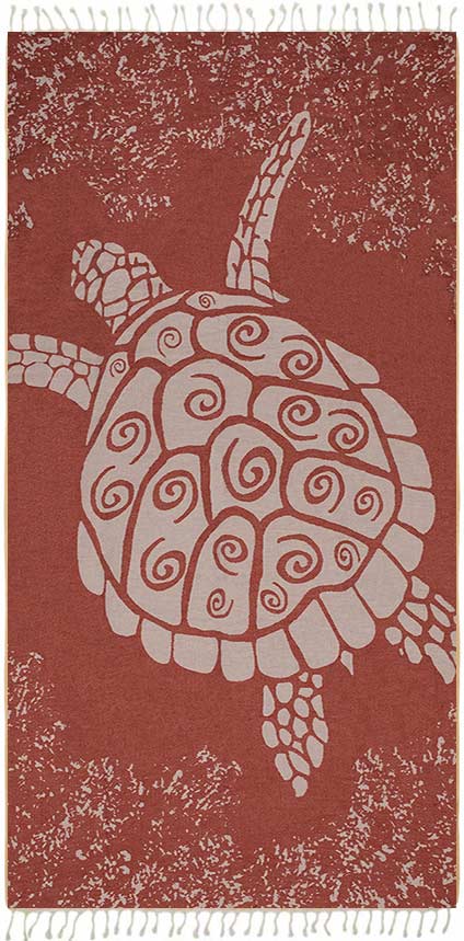 Galapagos Turtle Turkish Towel - Terracotta - Sun Drunk